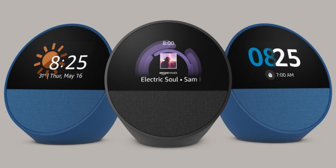 Amazon introduces Echo Spot, an Alexa-enabled smart alarm clock with customizable display, immersive sound, and smart home capabilities